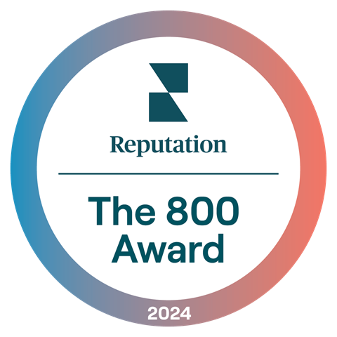 a picture of a circle with the words reputation the 800 award